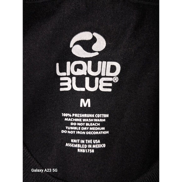 LIQUID BLUE PEACE SIGN WOMENS FITTED T-SHIRT BLACK MEDIUM - Picture 4 of 5